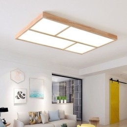 Plafonnier moderne et minimaliste en bois à encastrer
