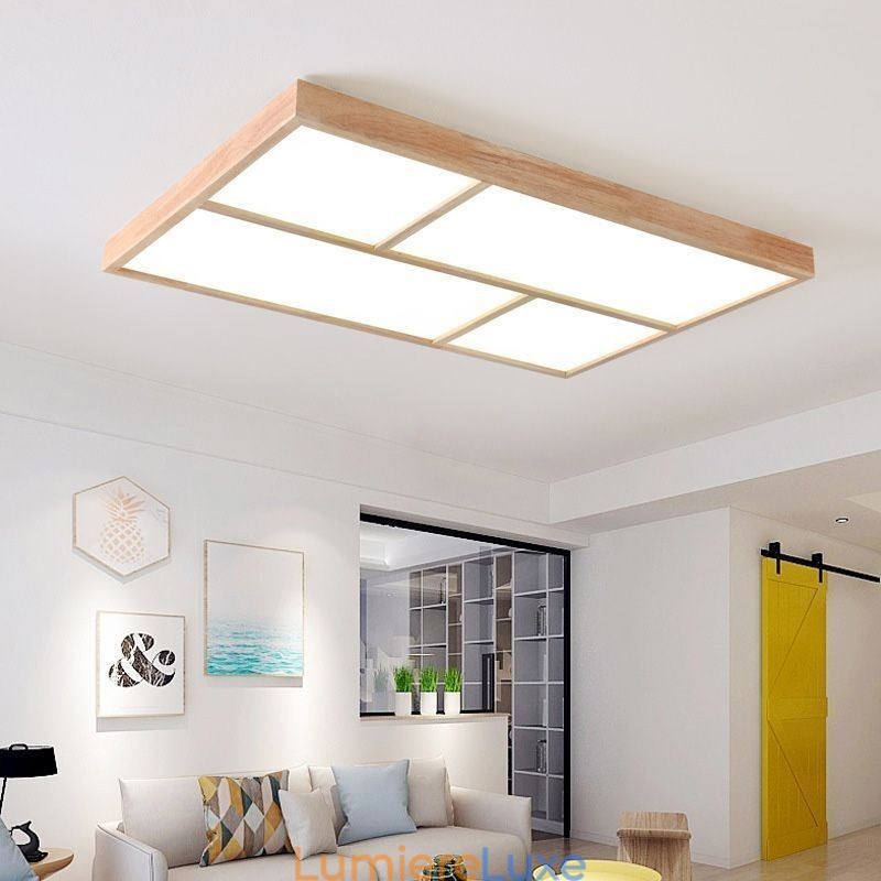 Plafonnier moderne et minimaliste en bois à encastrer