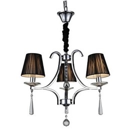 Lustre moderne contemporain en cristal et métal chromé