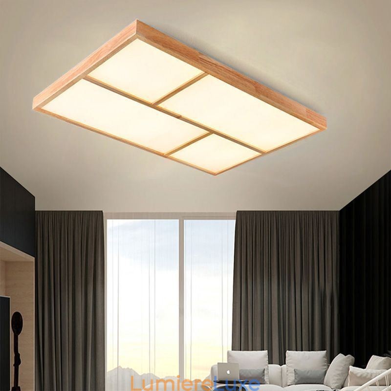 Plafonnier moderne et minimaliste en bois à encastrer
