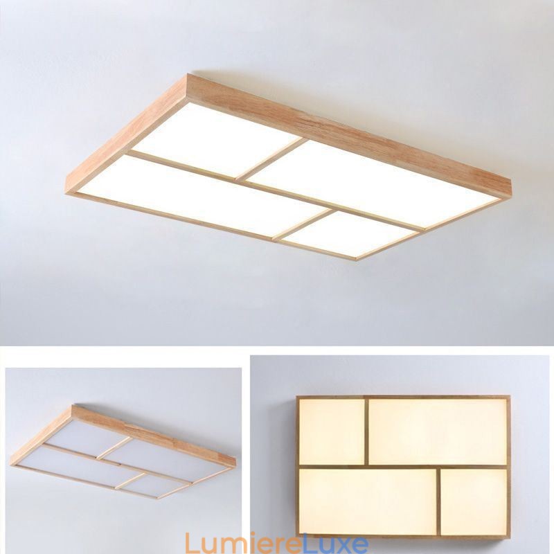 Plafonnier moderne et minimaliste en bois à encastrer