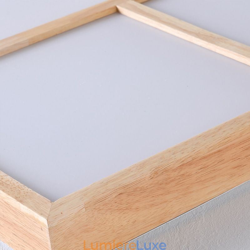 Plafonnier moderne et minimaliste en bois à encastrer
