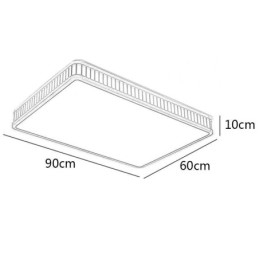 Plafonnier japonais en acrylique et en bois d'hévéa rectangulaire