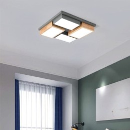 Plafonnier moderne en bois géométrique