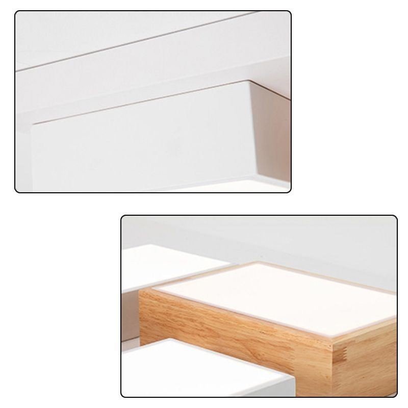 Plafonnier moderne en bois géométrique
