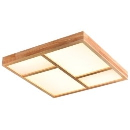 Plafonnier japonais en acrylique et bois géométrique