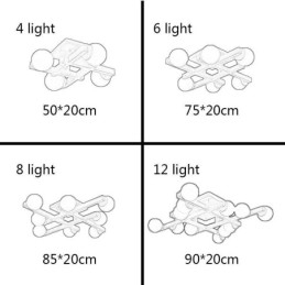 Plafonnier en bois japonais Lampe de plafond moléculaire Magic Bean