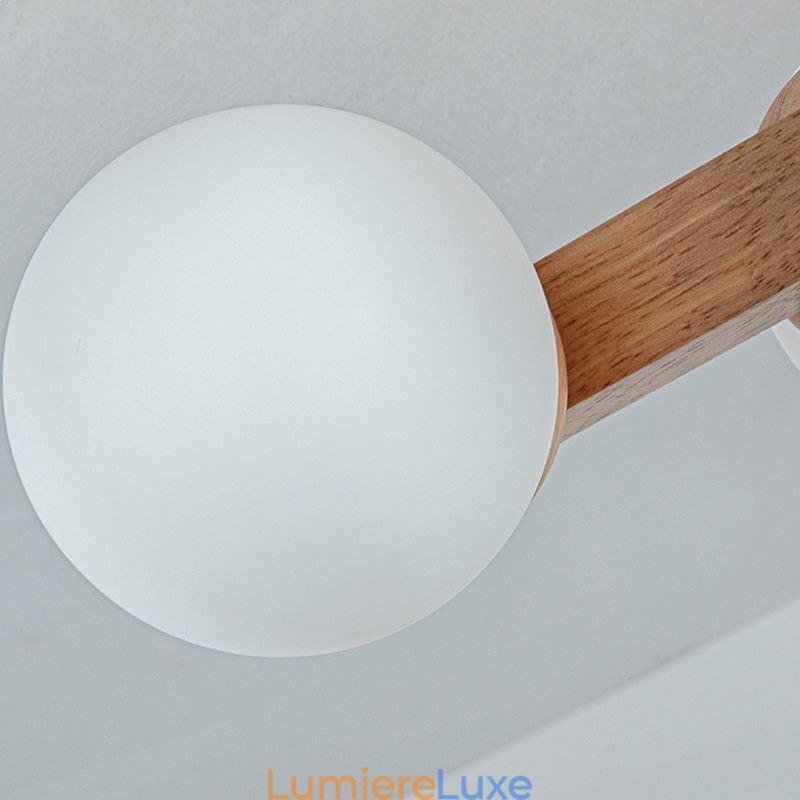 Plafonnier en bois japonais Lampe de plafond moléculaire Magic Bean