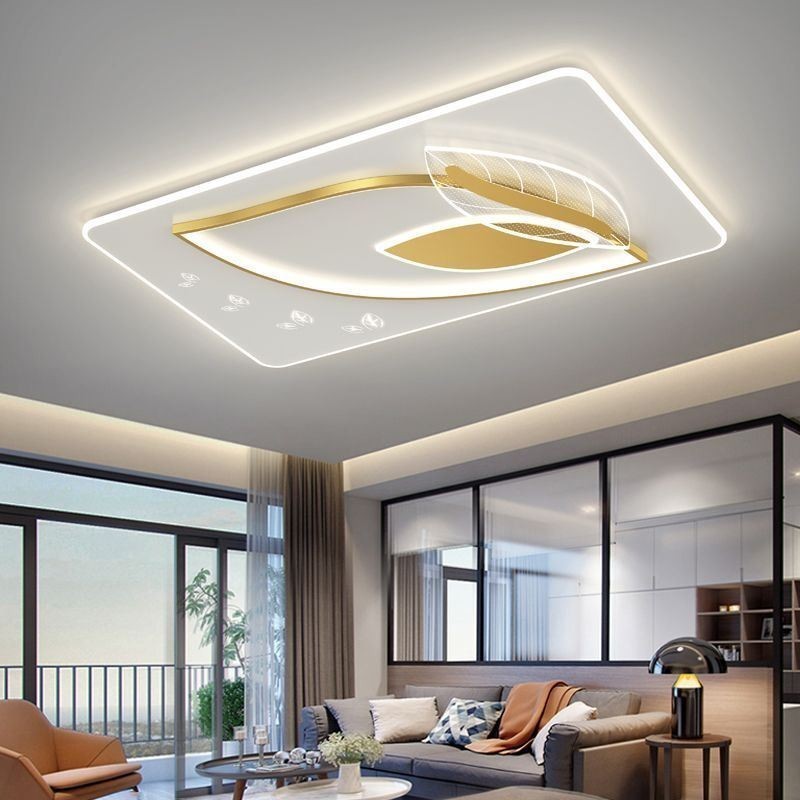 Plafonnier de luxe au design créatif en forme de feuille