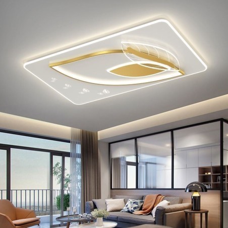 Plafonnier de luxe au design créatif en forme de feuille Plafonnier de luxe au design créatif en forme de feuille