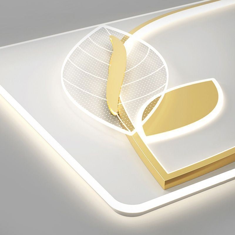 Plafonnier de luxe au design créatif en forme de feuille