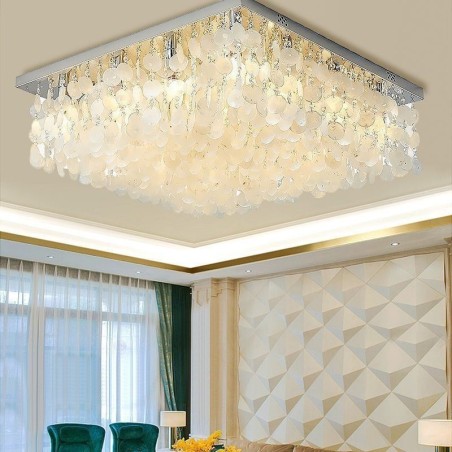Plafonnier moderne en forme de coquille blanche, lustre encastré Plafonnier moderne en forme de coquille blanche, lustre encastré