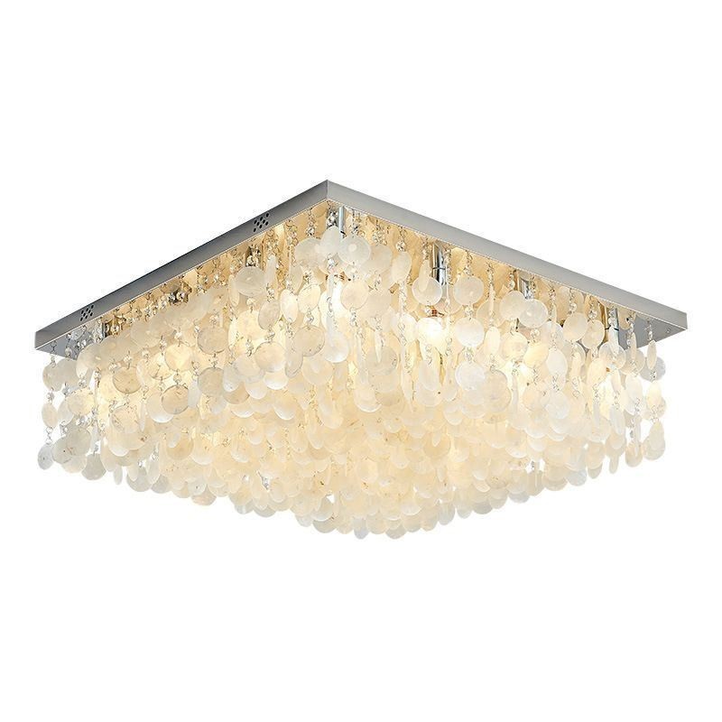 Plafonnier moderne en forme de coquille blanche, lustre encastré