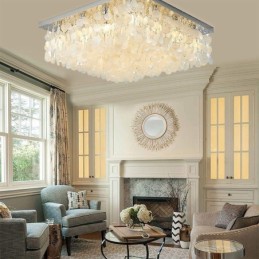Plafonnier moderne en forme de coquille blanche, lustre encastré