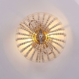 Plafonnier encastré à 3 lumières avec perles en bois de style ferme