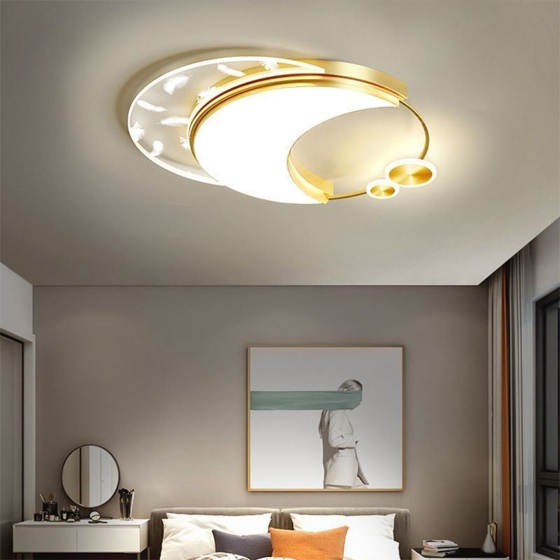 Plafonnier moderne en forme de lune à montage encastré