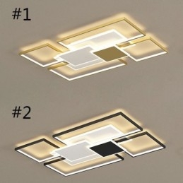 Plafonnier géométrique moderne à encastrer doré à 2 niveaux