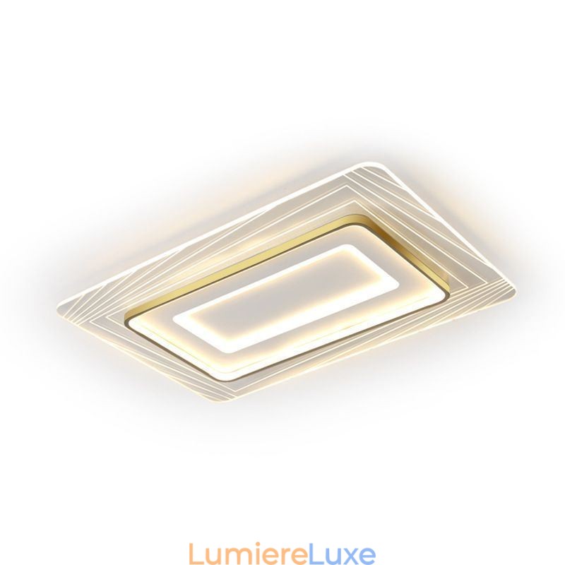 Plafonnier rectangulaire encastré, plafonnier minimaliste ultra-mince en acrylique