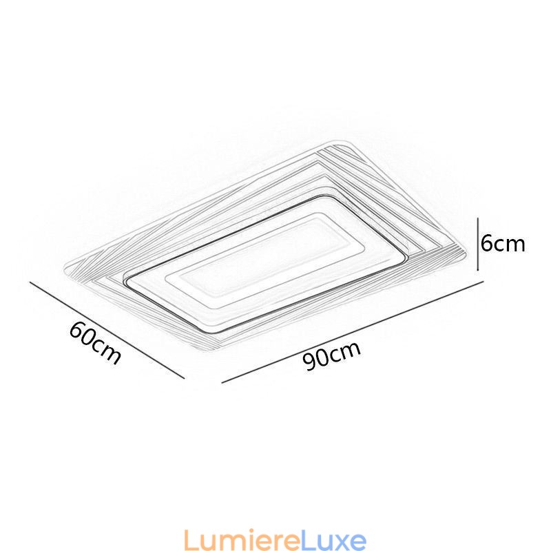 Plafonnier rectangulaire encastré, plafonnier minimaliste ultra-mince en acrylique