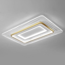 Plafonnier rectangulaire encastré, plafonnier minimaliste ultra-mince en acrylique