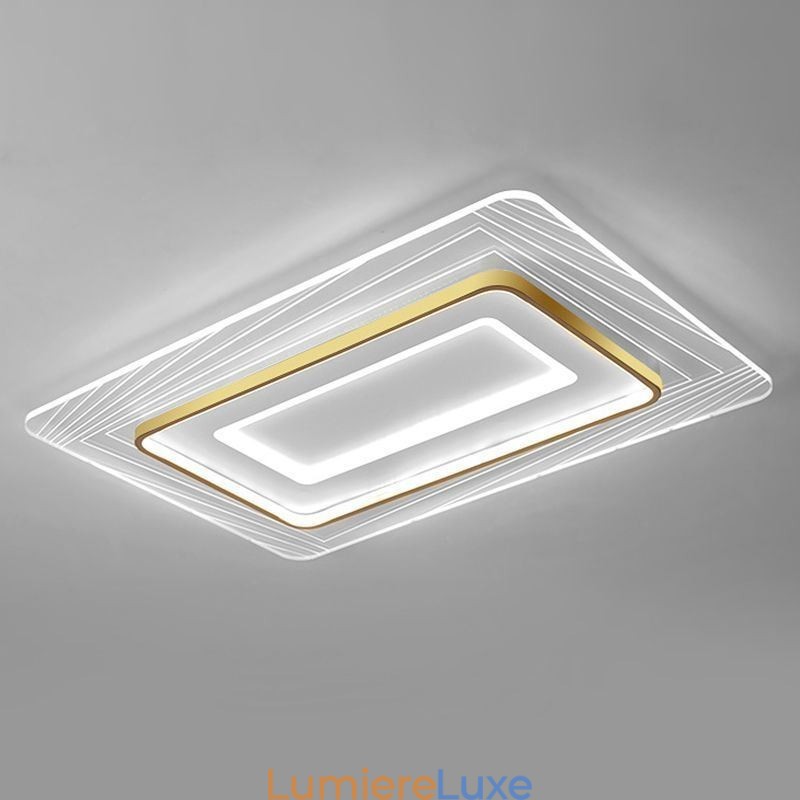 Plafonnier rectangulaire encastré, plafonnier minimaliste ultra-mince en acrylique
