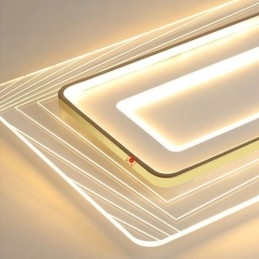 Plafonnier rectangulaire encastré, plafonnier minimaliste ultra-mince en acrylique