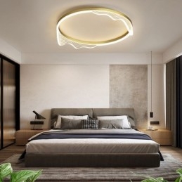 Plafonnier circulaire encastré avec décoration à bords ondulés