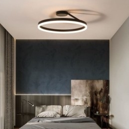 Plafonnier moderne encastré, lampe circulaire avec abat-jour en acrylique