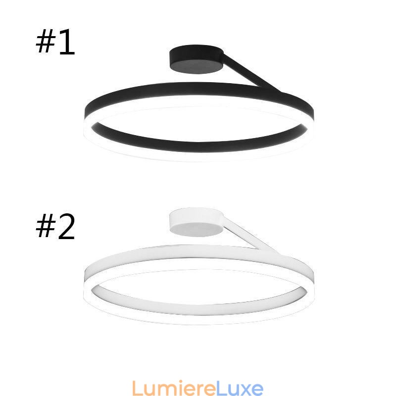 Plafonnier moderne encastré, lampe circulaire avec abat-jour en acrylique