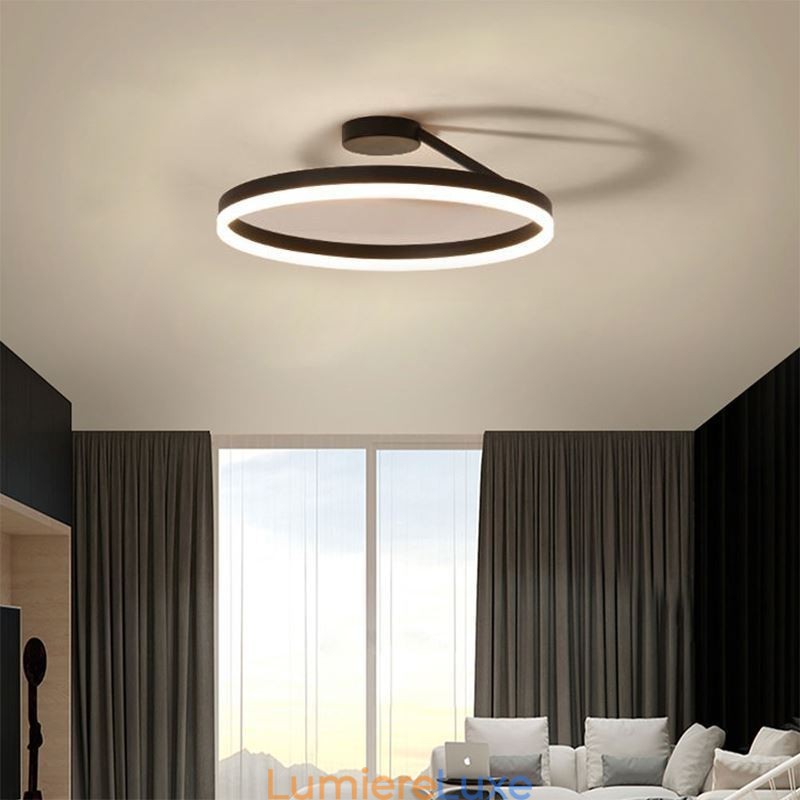 Plafonnier moderne encastré, lampe circulaire avec abat-jour en acrylique