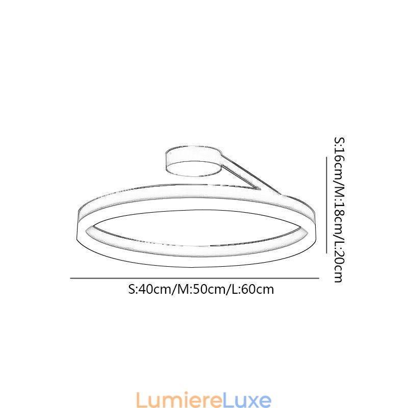 Plafonnier moderne encastré, lampe circulaire avec abat-jour en acrylique