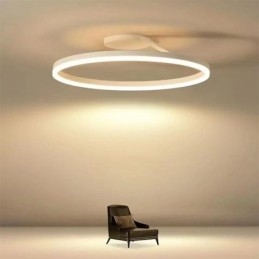 Plafonnier moderne encastré, lampe circulaire avec abat-jour en acrylique