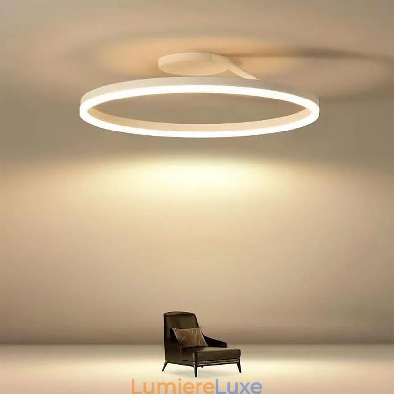 Plafonnier moderne encastré, lampe circulaire avec abat-jour en acrylique