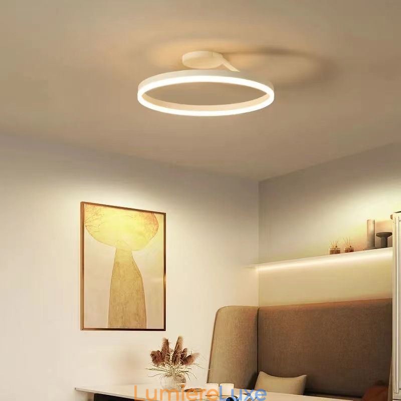 Plafonnier moderne encastré, lampe circulaire avec abat-jour en acrylique