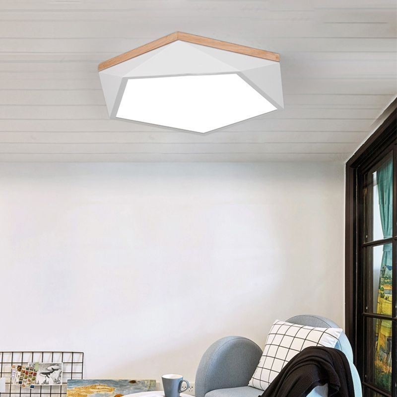Plafonnier moderne en forme de diamant, design à intensité variable, montage encastré
