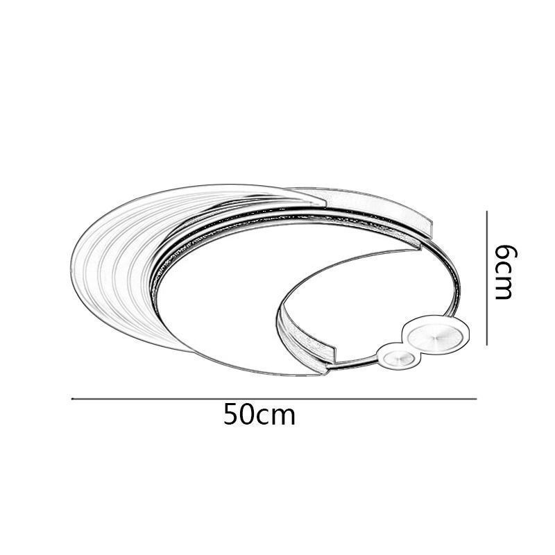 Plafonnier moderne à intensité variable en forme de lune, 36 W