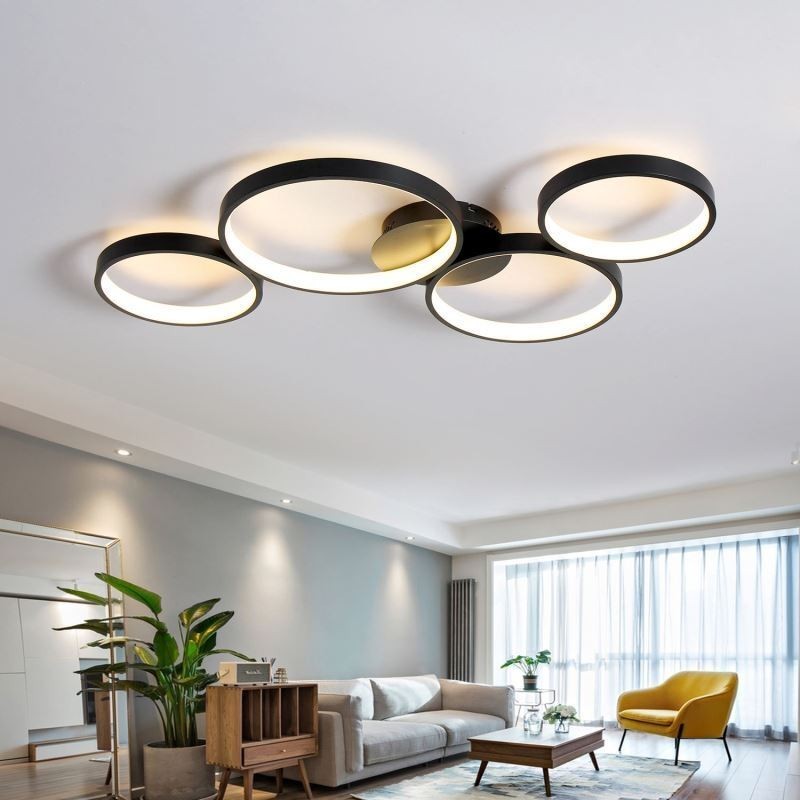 Plafonnier 7200LM 4 anneaux luminaire