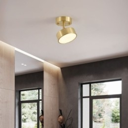 Mini plafonnier rond en cuivre doré