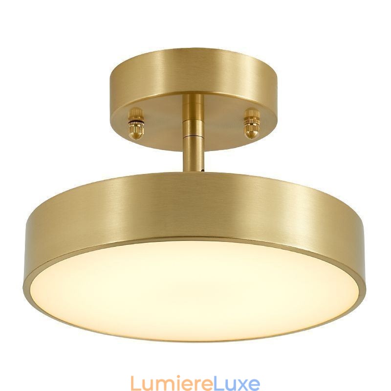 Mini plafonnier rond en cuivre doré