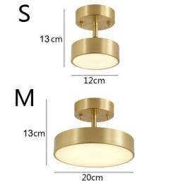 Mini plafonnier rond en cuivre doré