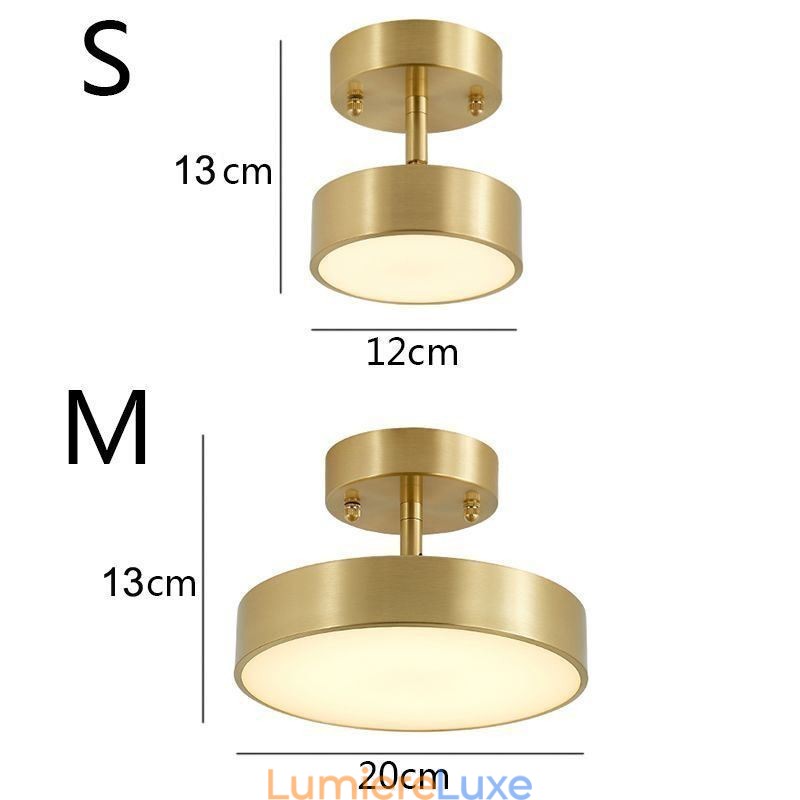 Mini plafonnier rond en cuivre doré
