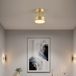 Mini plafonnier rond en cuivre doré