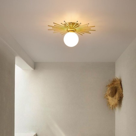 Plafonnier moderne à 1 lumière, forme globe, luminaire encastré Plafonnier moderne à 1 lumière, forme globe, luminaire encastré