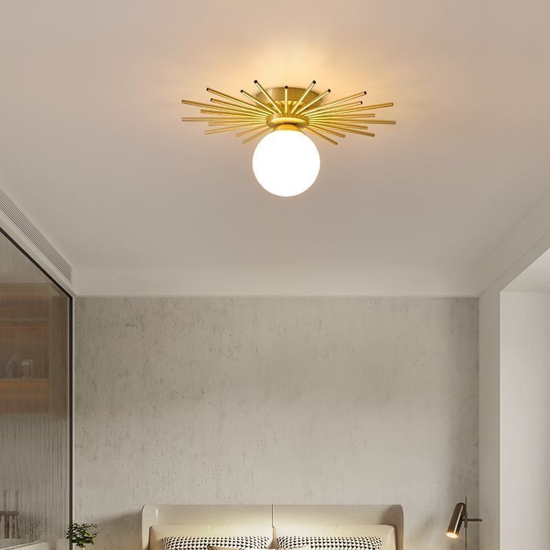 Plafonnier moderne à 1 lumière, forme globe, luminaire encastré