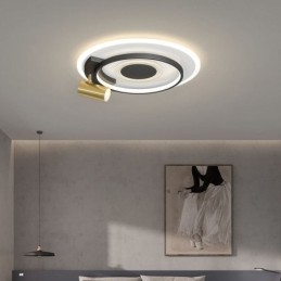 Plafonnier encastré géométrique en acrylique avec projecteur