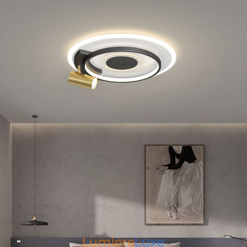 Plafonnier encastré géométrique en acrylique avec projecteur