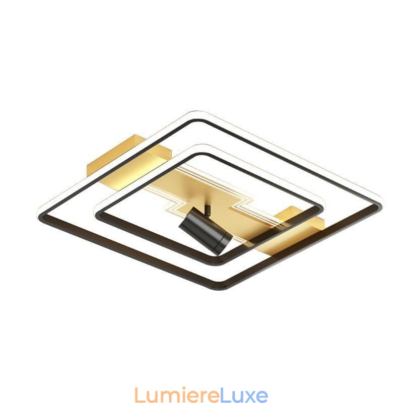 Plafonnier encastré géométrique en acrylique avec projecteur