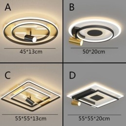 Plafonnier encastré géométrique en acrylique avec projecteur