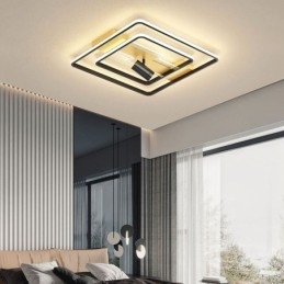 Plafonnier encastré géométrique en acrylique avec projecteur