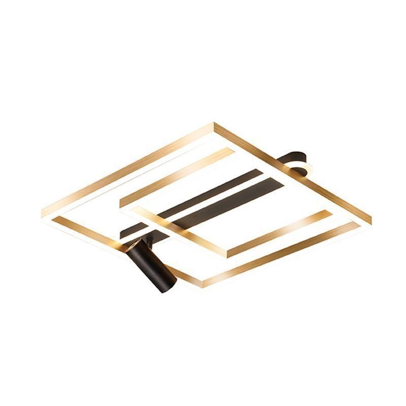 Plafonnier encastré en acrylique minimaliste avec projecteur